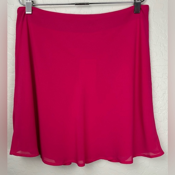 NEW Heatherly Stitch Fix Hot Barbie Pink Flutter Flounce Mini Skirt Sz M 0664 - Picture 3 of 7